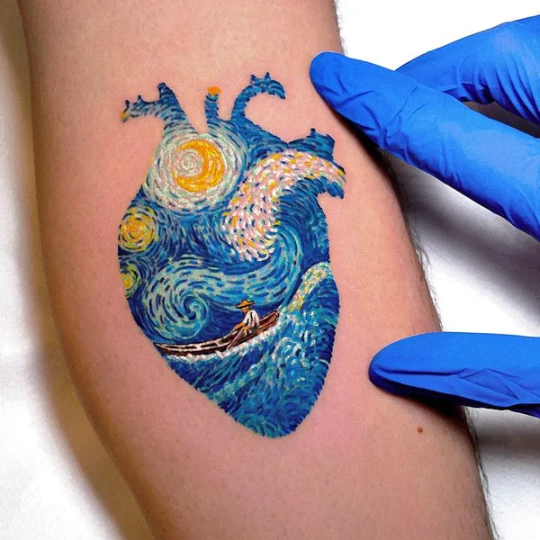 Illustrative tattoo by Andrej Jocic in Cervia