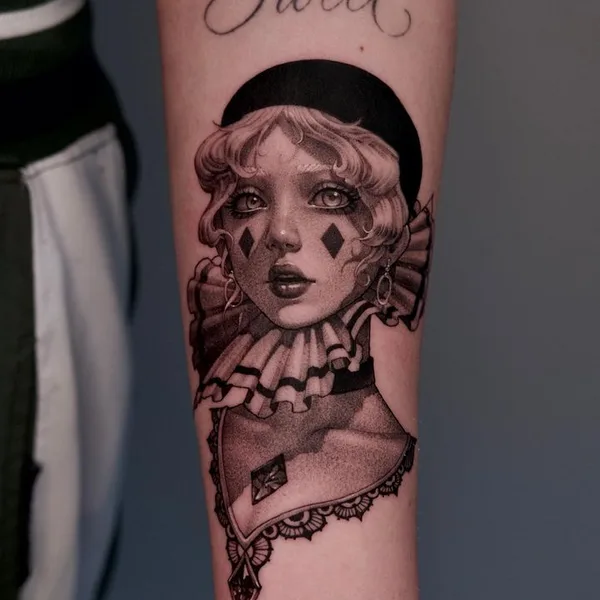 Illustrative tattoo by O.ONE in Seoul