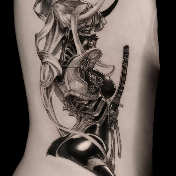Illustrative tattoo by O.ONE in Seoul