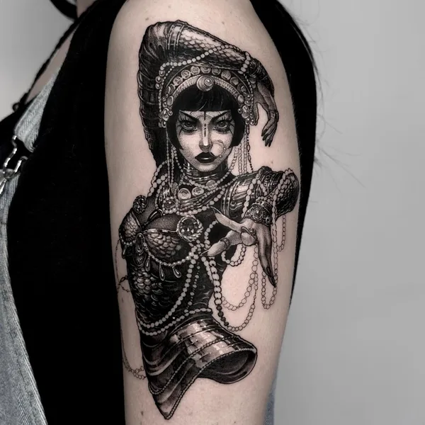 Illustrative tattoo by O.ONE in Seoul