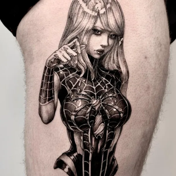 Illustrative tattoo by O.ONE in Seoul