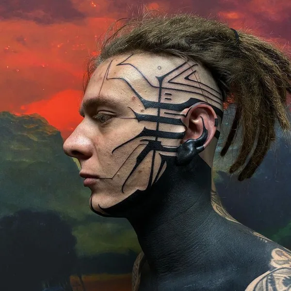 Ornamental tattoo by Stefan Halbwachs in Wien
