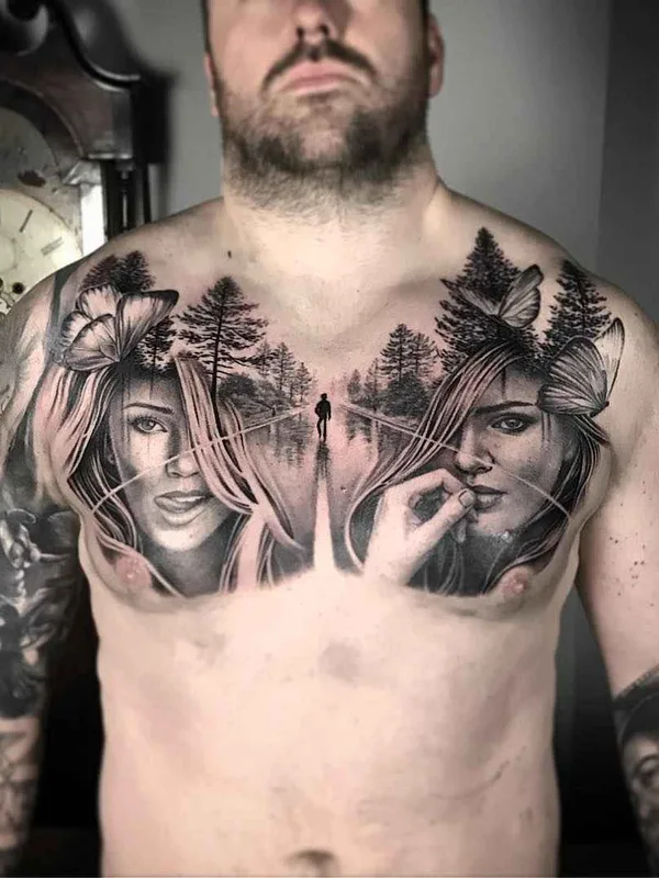 male black and grey realism Tatuaggio su chest #18214 | Tatuatore Rob Richardson