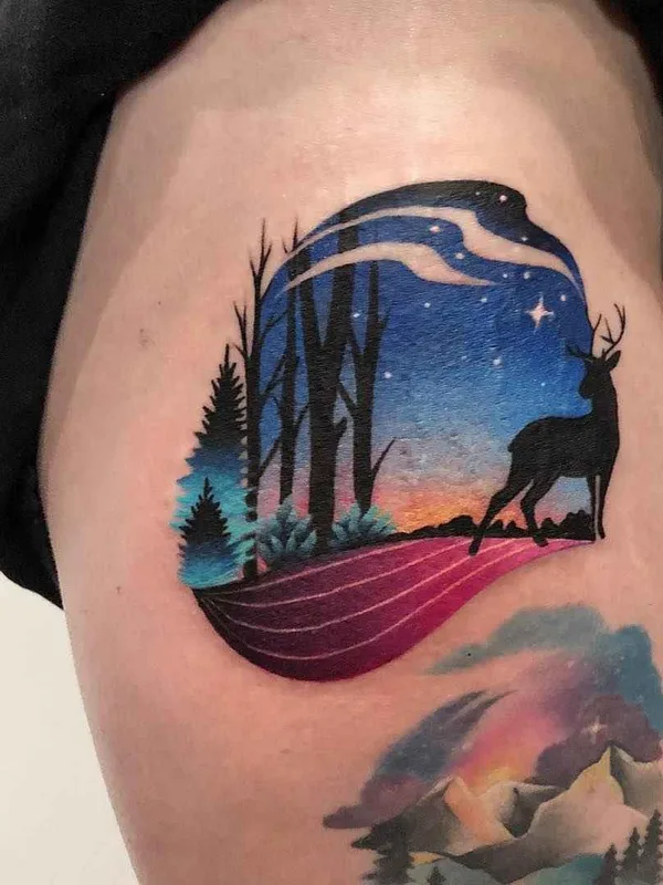 color illustrative татуировка на thigh #17284 | Тату мастер Daria Stahp