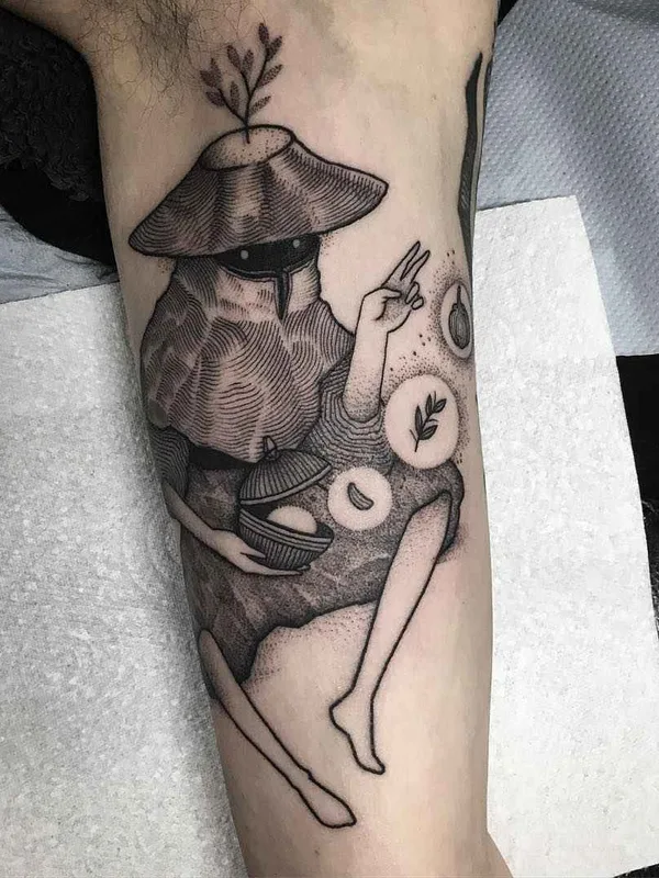 black and grey illustrative tattoo on forearm #17620 | Tattoo Artist William Steiner-Pacheco