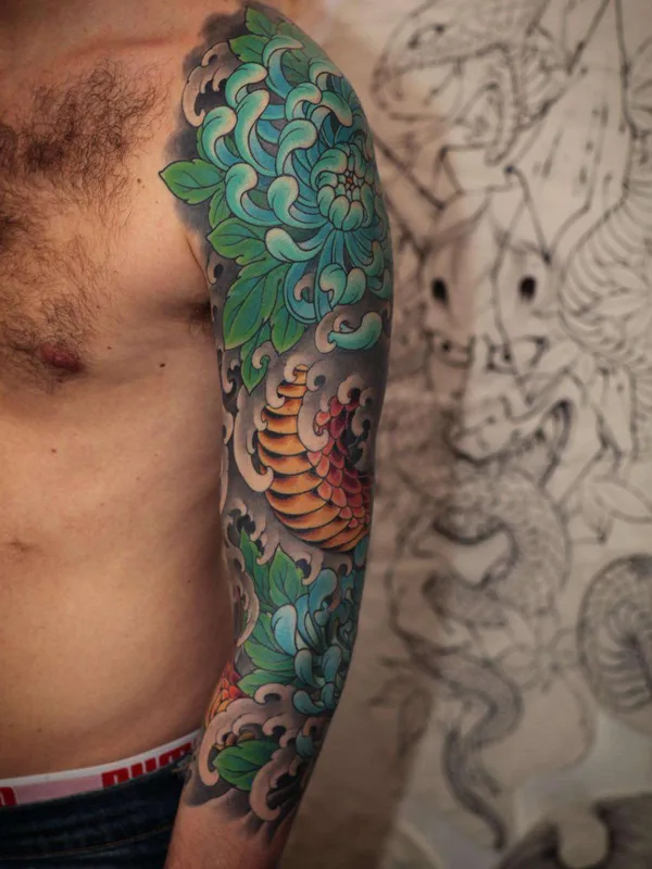 male color japanese Tatuaggio su full sleeve #21438 | Tatuatore Johan Svahn