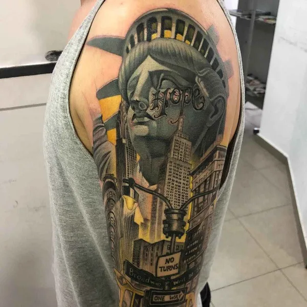 New School tattoo by Ben Banzai in Alicante