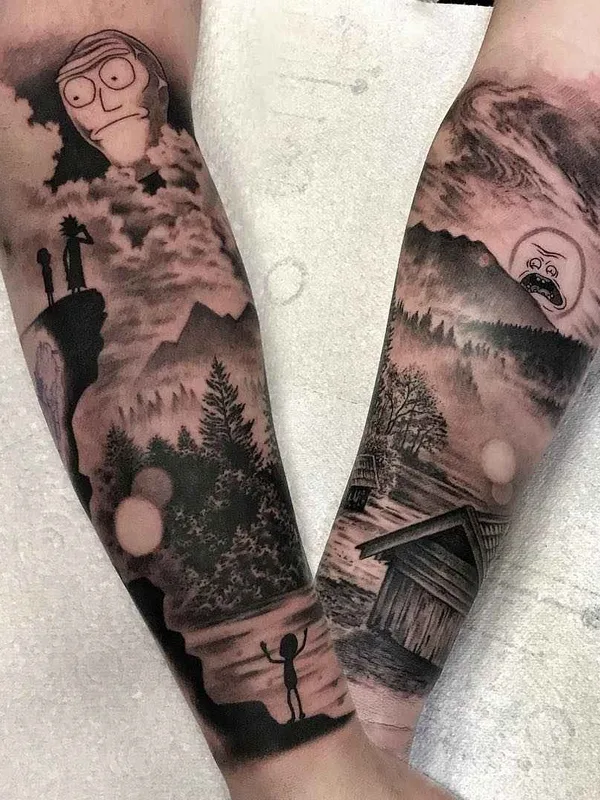 black and grey black and grey Tatuaggio su forearm #18218 | Tatuatore Rob Richardson