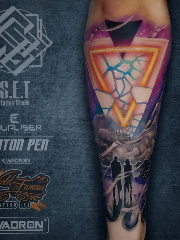 color surrealism Tatuaggio su forearm #49318 | Tatuatore Вячеслав Елкин