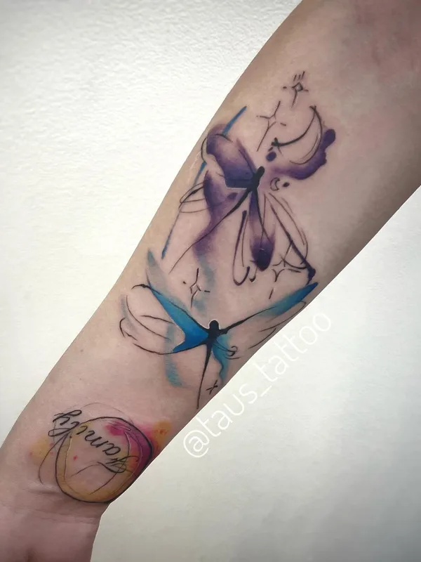 color watercolor tatouage sur forearm #49346 | Artiste tatoueur Александр Таус