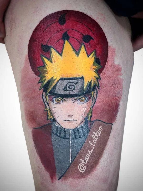 color anime tatouage sur thigh #49335 | Artiste tatoueur Александр Таус