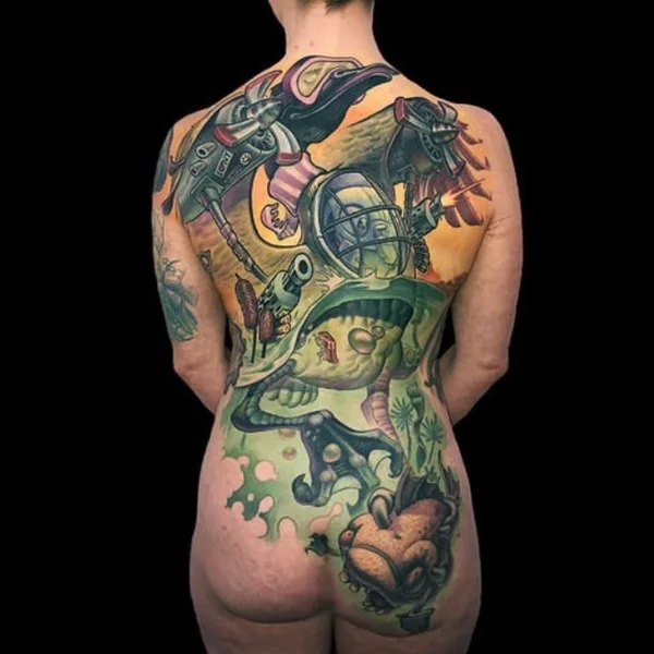 Нью Скул tattoo by Jesse Smith in Richmond