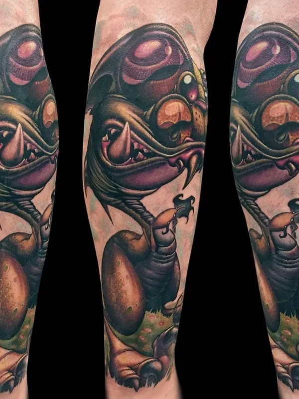color illustrative Tatuaggio su calf #63688 | Tatuatore Jesse Smith