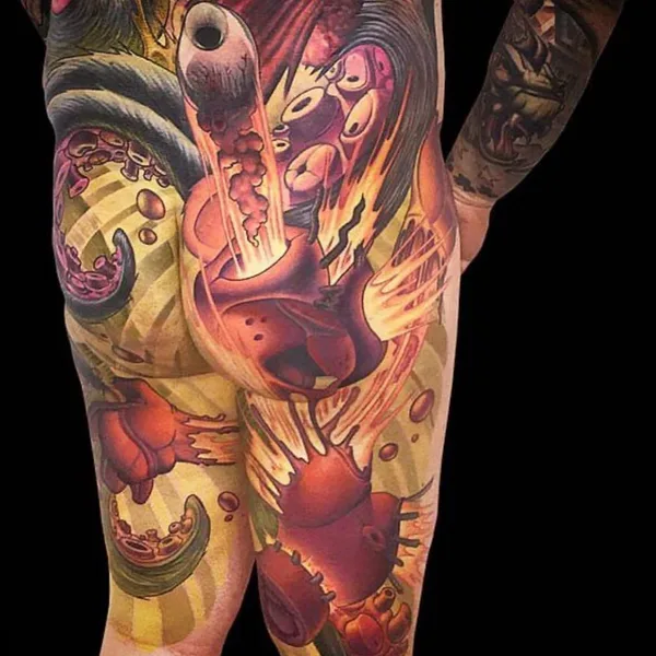 Нью Скул tattoo by Jesse Smith in Richmond