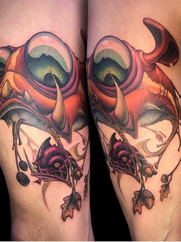 color illustrative Tatuaggio su calf #63691 | Tatuatore Jesse Smith