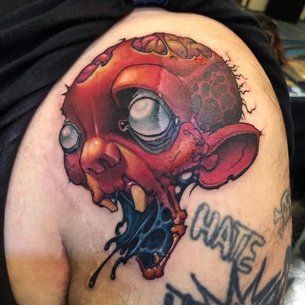 Нью Скул tattoo by Jesse Smith in Richmond