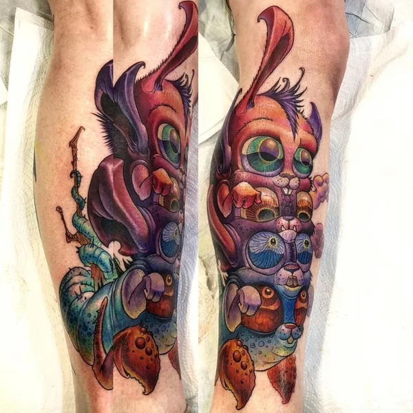 Нью Скул tattoo by Jesse Smith in Richmond