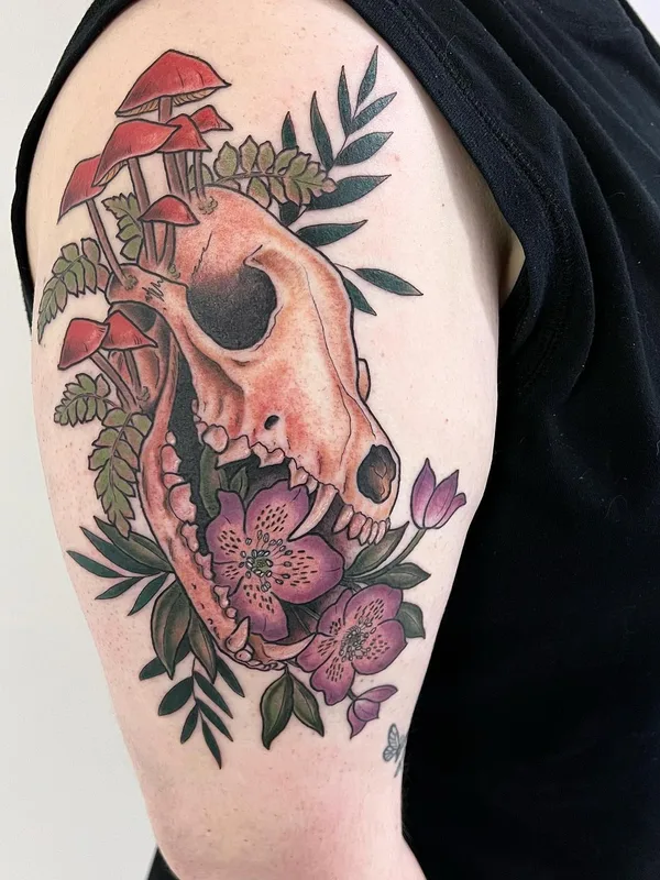 men color neotraditional Tatuaggio su shoulder #63701 | Tatuatore Sara Bell