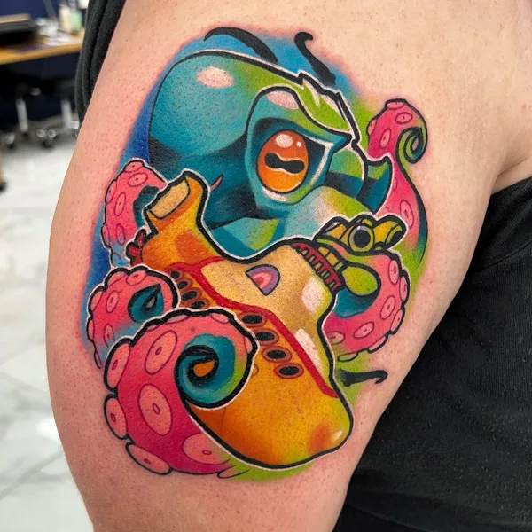 New School tattoo by Amy Lynn Colson in Little Rock