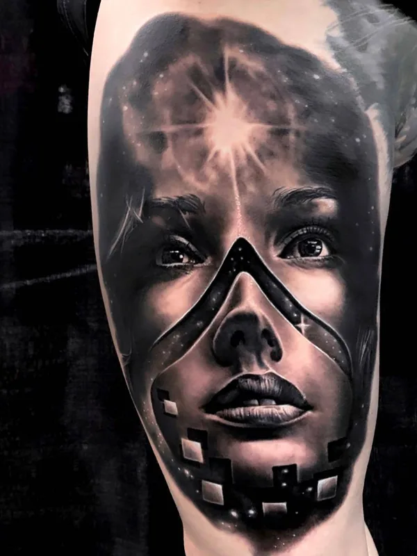 Portrait tattoo by Michael Perry in Milwaukee