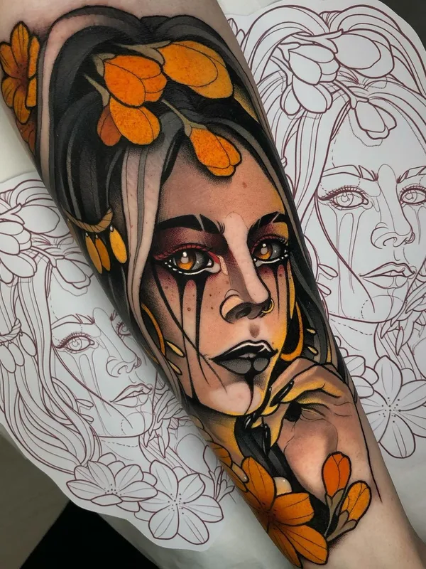female color illustrative Tatuaggio su forearm #39369 | Tatuatore Yeray Perez