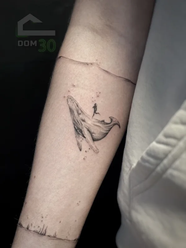 black and grey fineline tattoo auf forearm #69855 | Tätowierer Тертишник Даниил