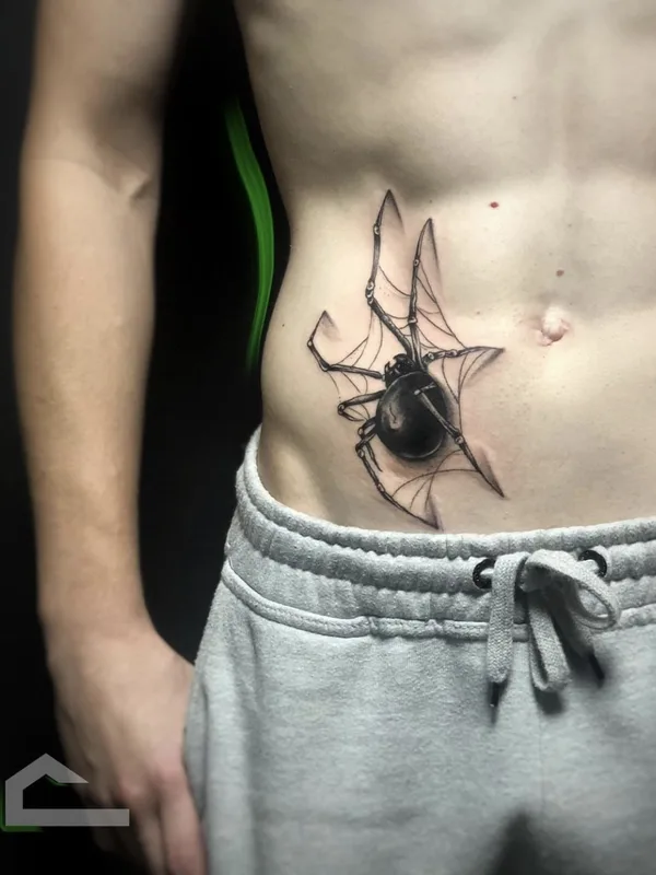 male black and grey black and grey tattoo auf stomach #69858 | Tätowierer Тертишник Даниил