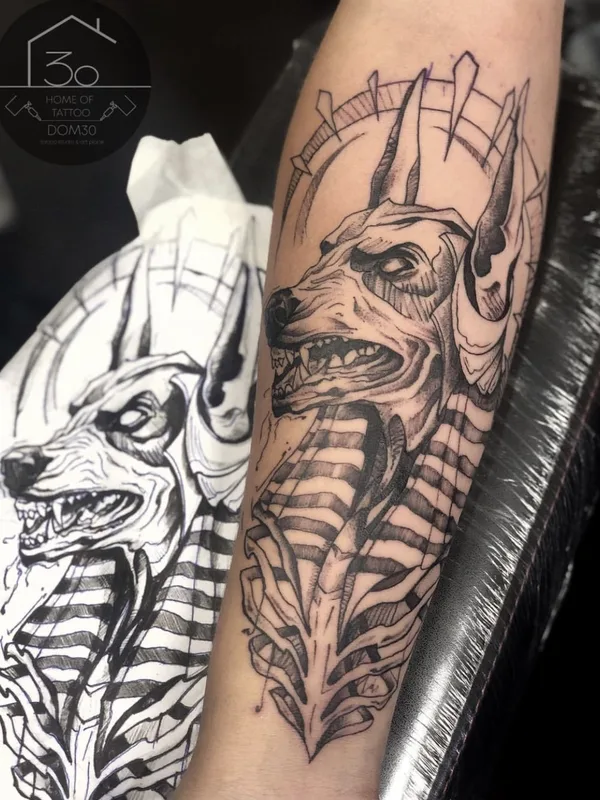 black sketch tattoo auf forearm #69860 | Tätowierer Тертишник Даниил