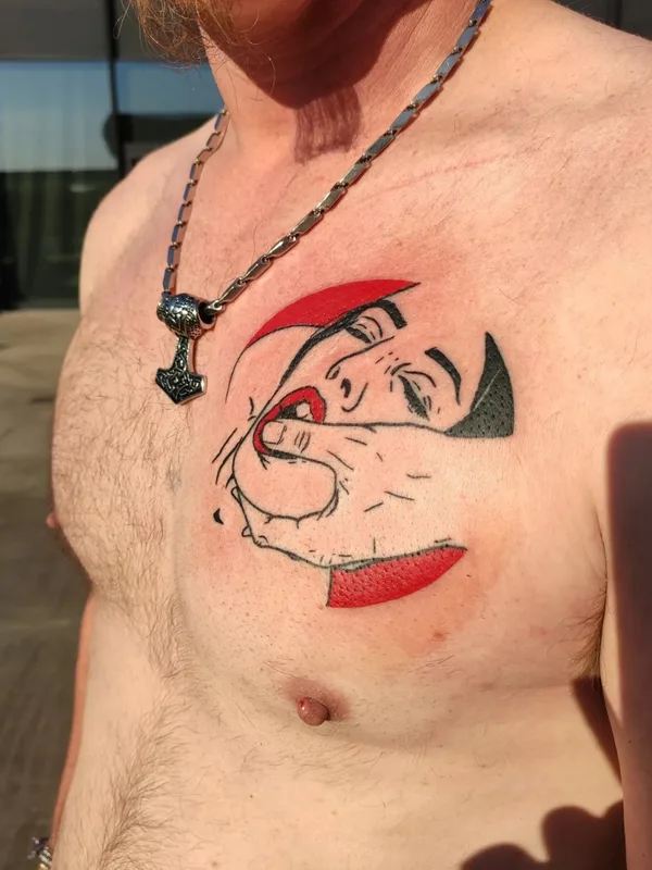 male color illustrative tatuaje en chest #57922 | Tatuador Marie Thirteen