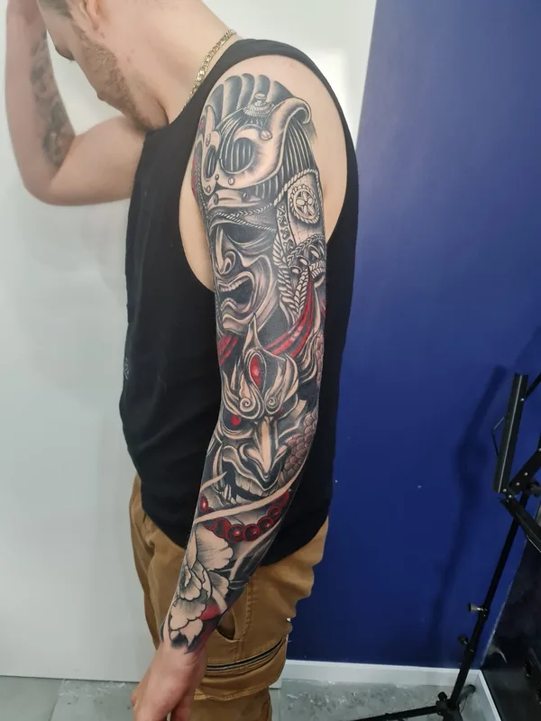 male color japanese tattoo on full sleeve #72688 | Tattoo Artist Mariya Yolova