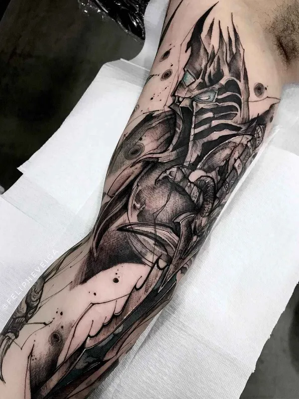 black and grey black and grey 타투 부위 forearm #18836 | 타투이스트 Feliphe Veiga