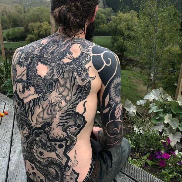 Traditional tattoo by Richard Warnock in Auckland
