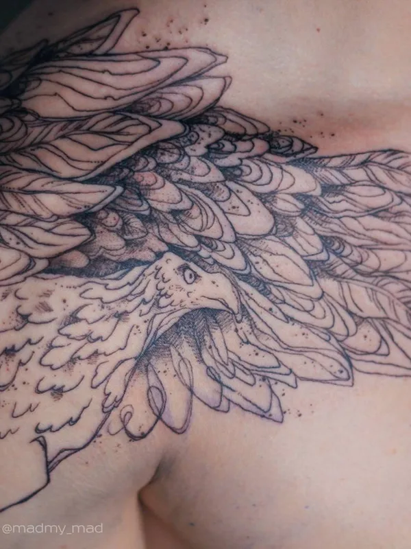 black linework татуировка на shoulder #33603 | Тату мастер Мария Жиркова 