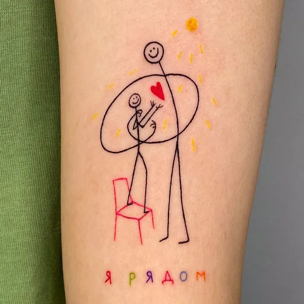handpoke tattoo by Marina Strange in Moscow