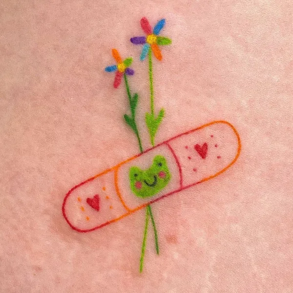 handpoke tattoo by Marina Strange in Moscow