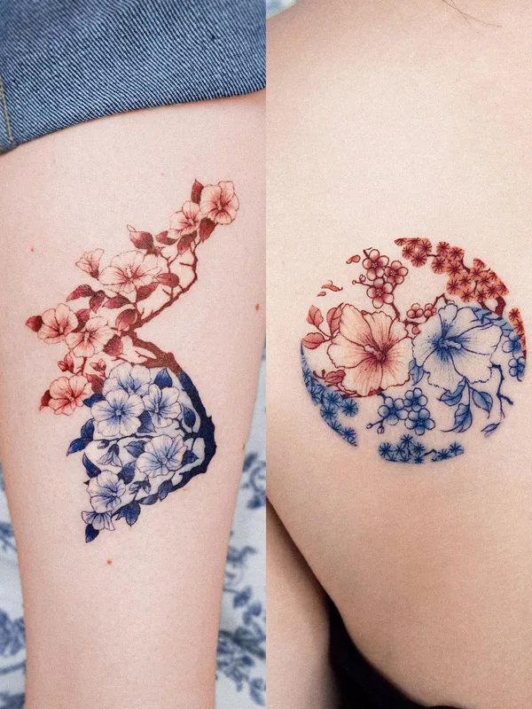 female color miniature Tatuaggio su thigh #43542 | Tatuatore E.nal