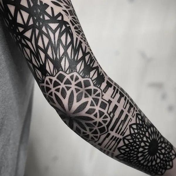 Ornamental tattoo by Mona Wanner in Innsbruck
