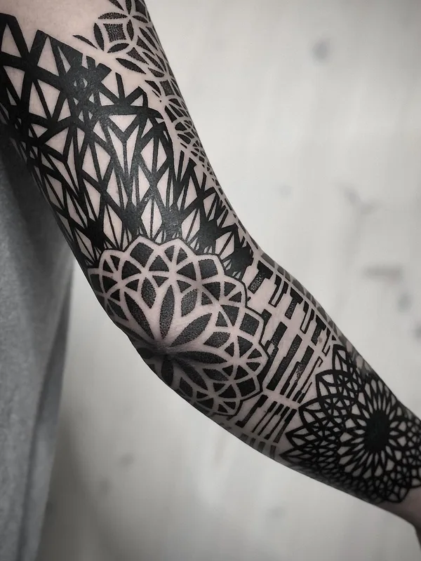 black blackwork tattoo on forearm #43554 | Tattoo Artist Mona Wanner
