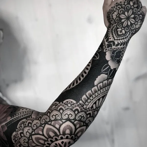 Ornamental tattoo by Mona Wanner in Innsbruck