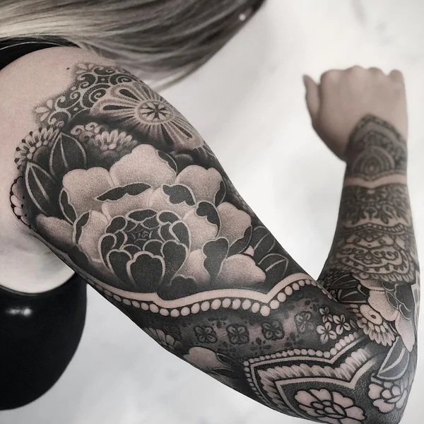 Ornamental tattoo by Mona Wanner in Innsbruck