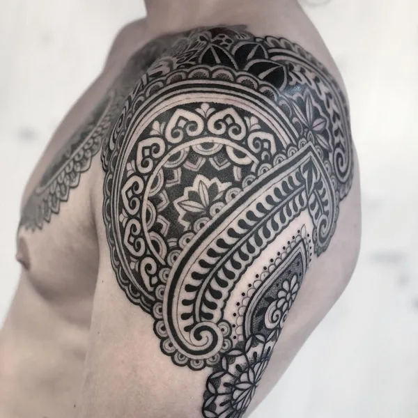 Ornamental tattoo by Mona Wanner in Innsbruck