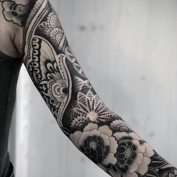 Ornamental tattoo by Mona Wanner in Innsbruck
