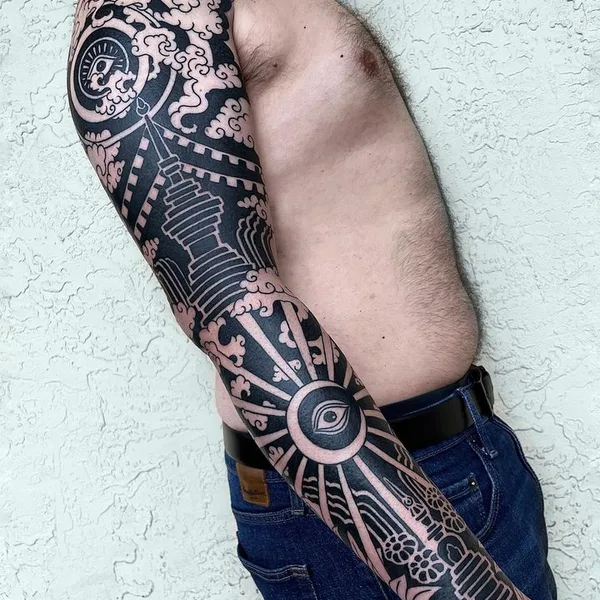 Ornamental tattoo by Jessi Manchester in Austin