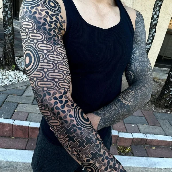 Ornamental tattoo by Jessi Manchester in Austin