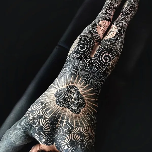 Ornamental tattoo by Jessi Manchester in Austin