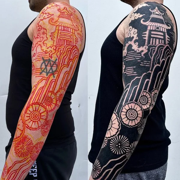 Ornamental tattoo by Jessi Manchester in Austin