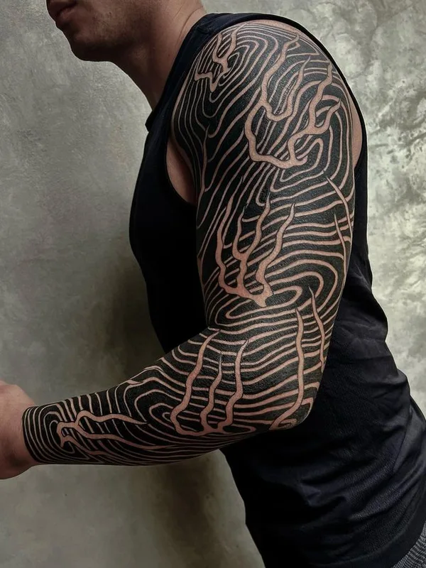 male black blackwork 타투 부위 full sleeve #75553 | 타투이스트 Jessi Manchester