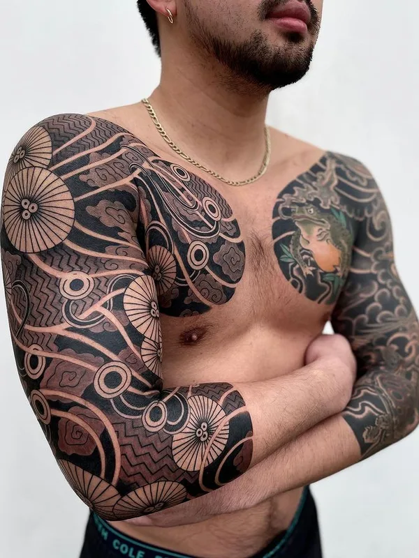 male black and grey japanese 타투 부위 full sleeve #75556 | 타투이스트 Jessi Manchester