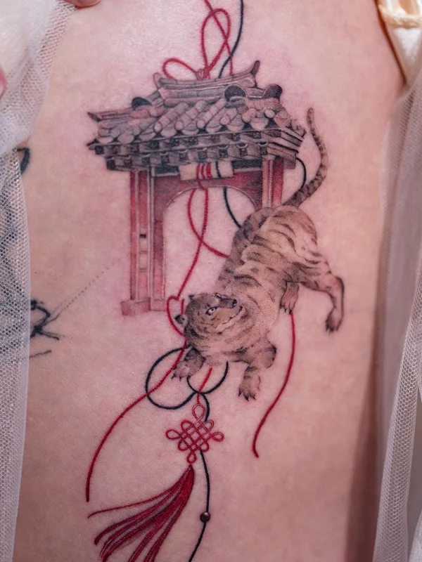 color japanese tattoo on thigh #46241 | Tattoo Artist Sion