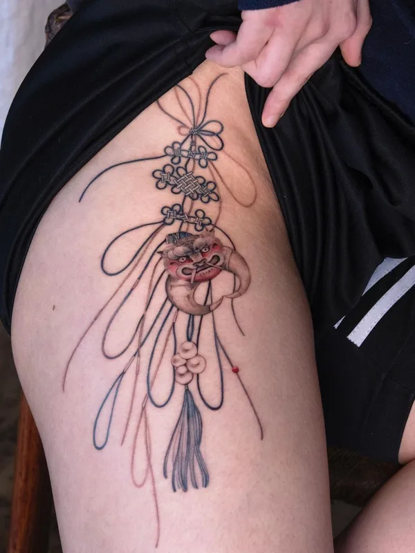color japanese tattoo on thigh #46244 | Tattoo Artist Sion